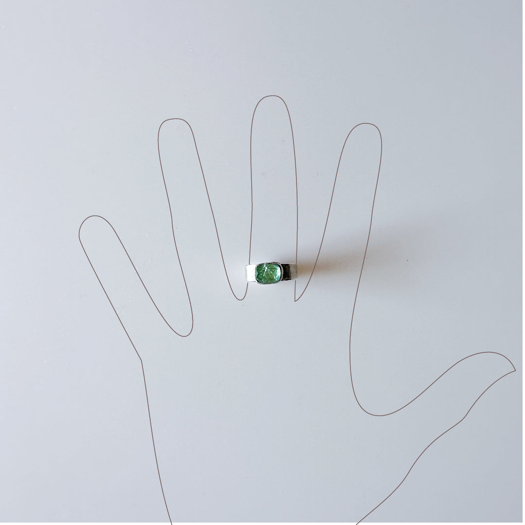 Wide Band Tourmaline Ring