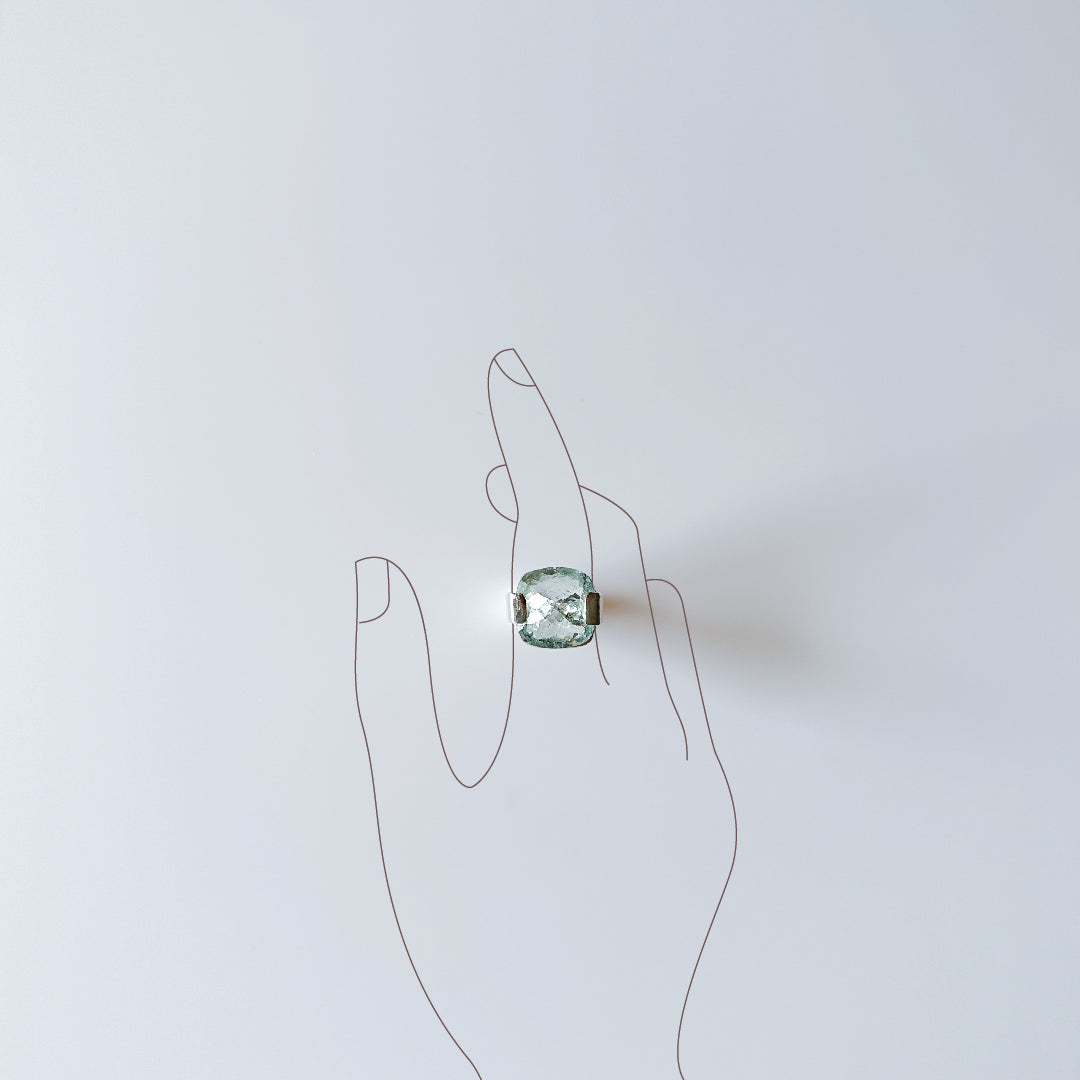Cushion Cut Aquamarine Ring