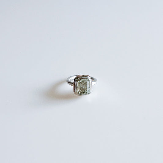 Green Kunzite Ring