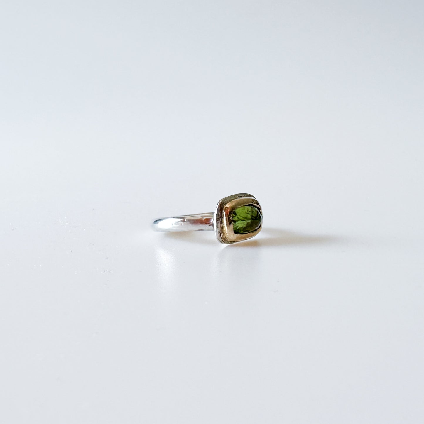 Tourmaline and Brass Ring