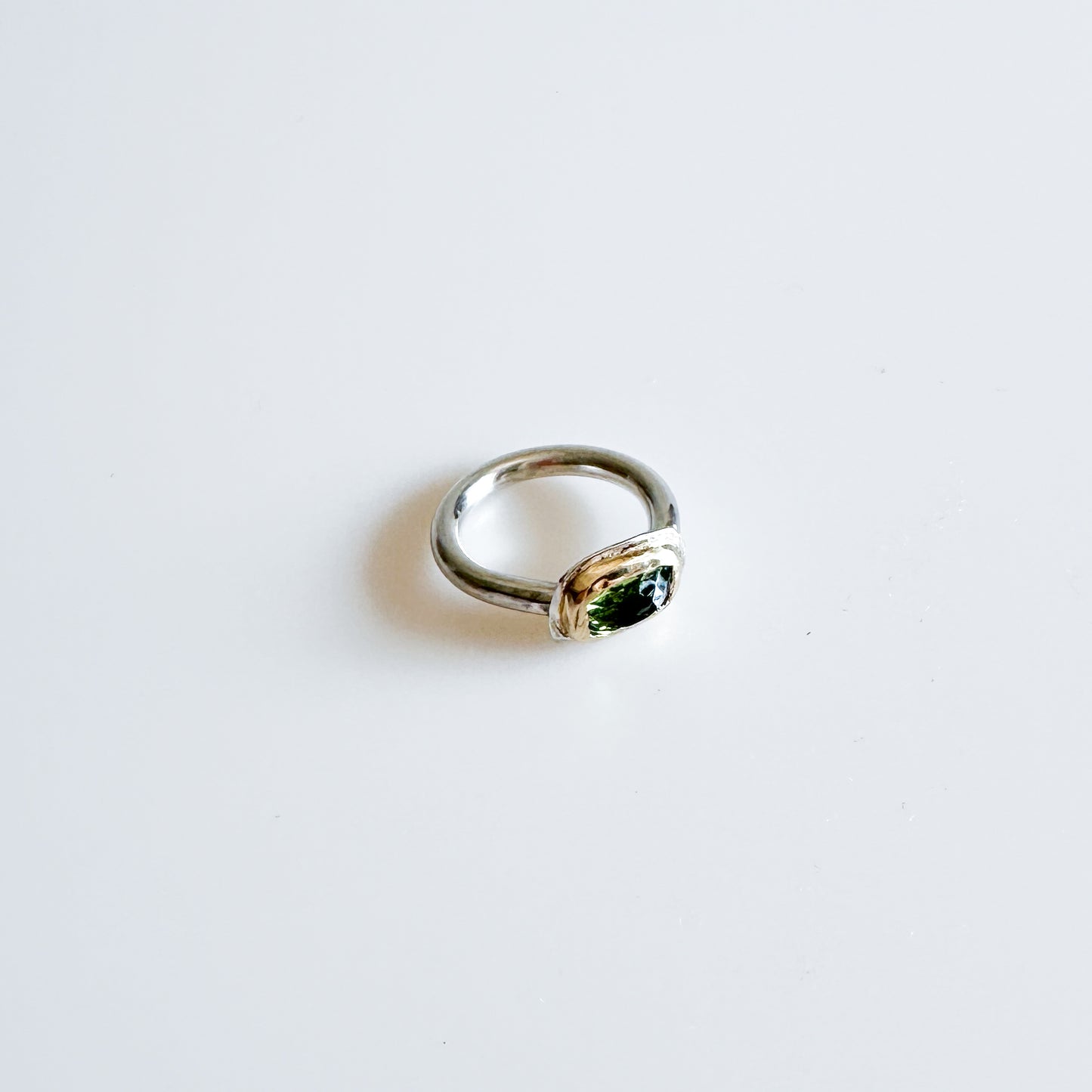 Tourmaline and Brass Ring